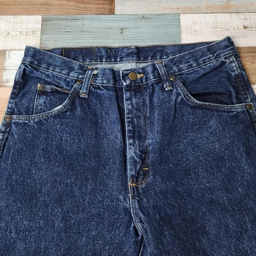 Wrangler Vintage Mens Straight‎ Leg Jeans Dark Wash Blue 96501MR 32x34 (30x34)